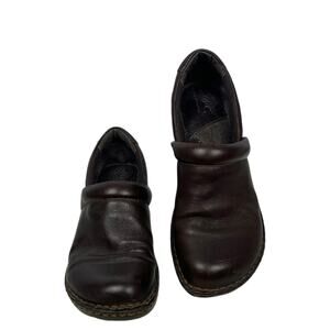 B.O.C.  Brown Genuine Leather Clogs Woman's  Comfort Shoes  9.5''